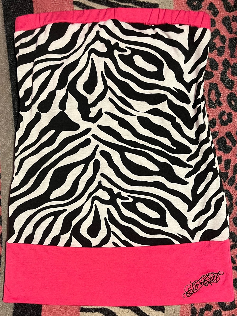 Vintage SoCal zebra print tube top cami